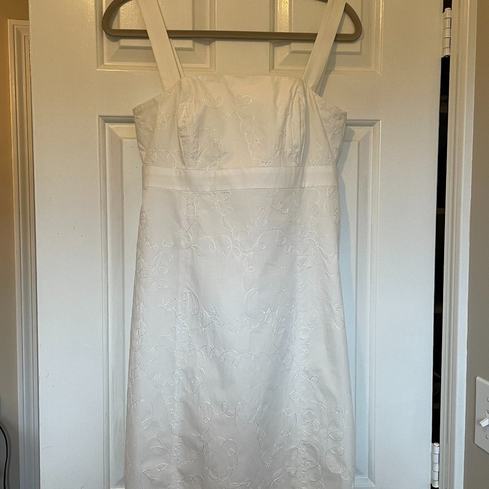 Lilly Pulitzer white embroidered tank mini dress